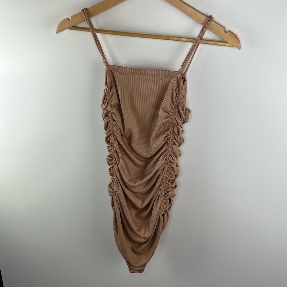 FREE PEOPLE On Your Side Ribbed Ruched Body Suit - Picture 6 of 6